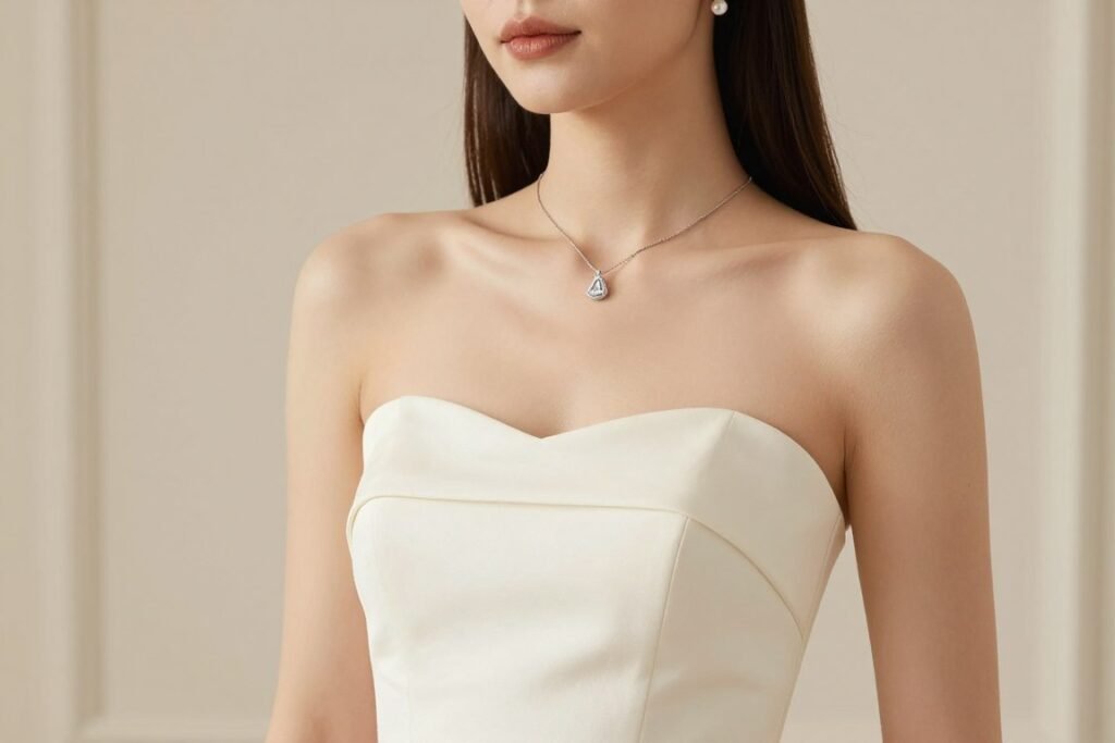 strapless ivory engagement dress