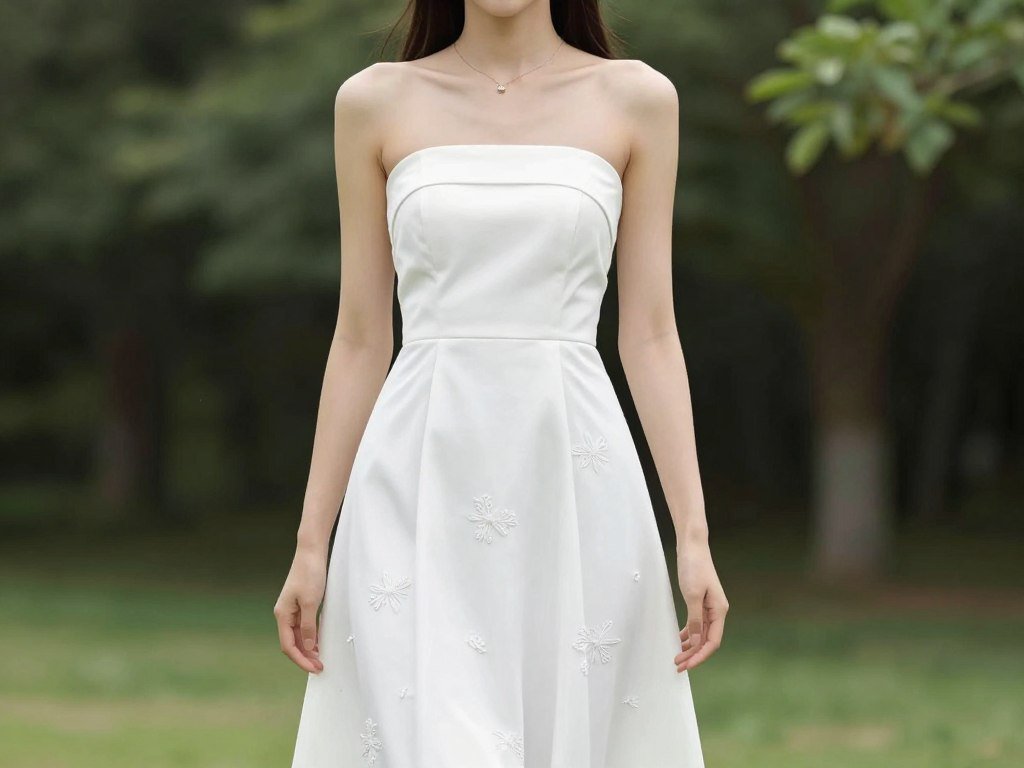 strapless midi engagement dress