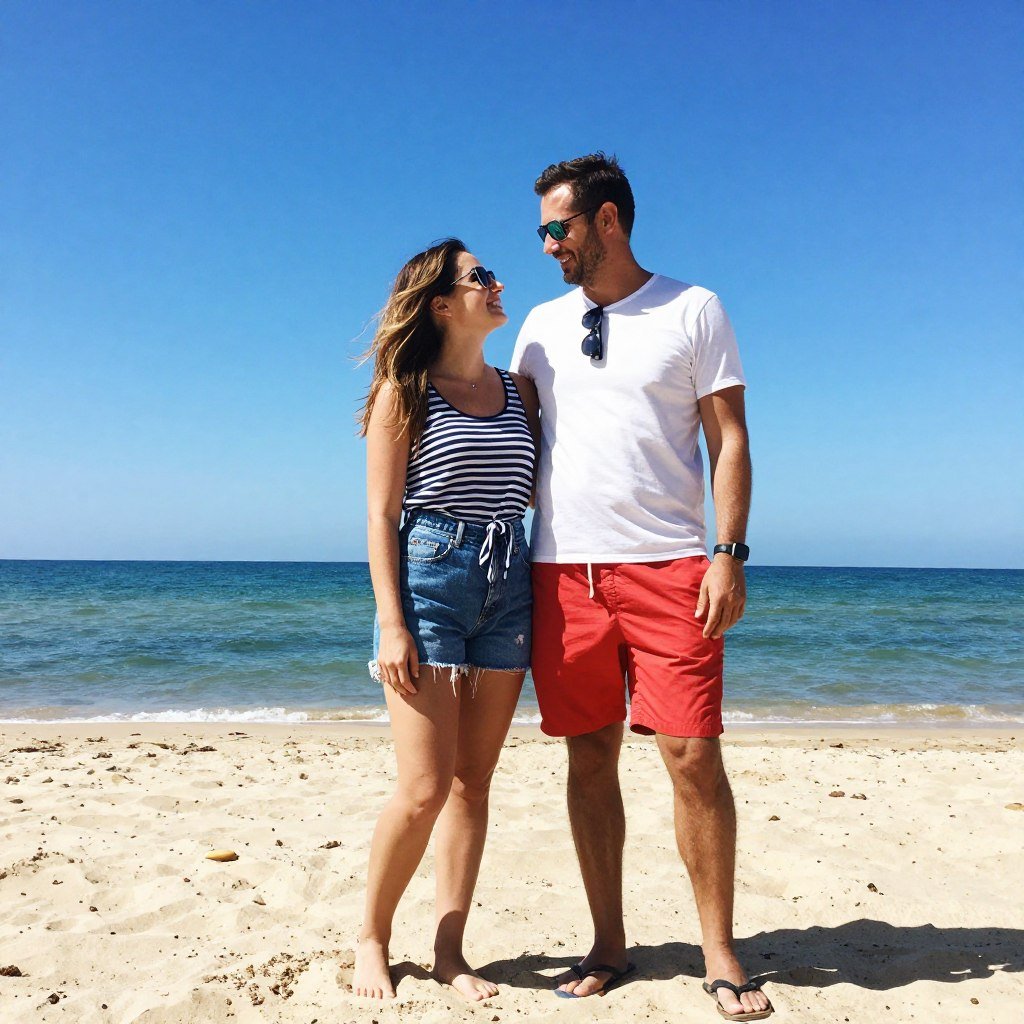 summer beach anniversary session