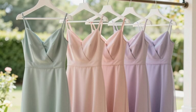 summer bridesmaid dresses in pastel colors for outdoor wedding