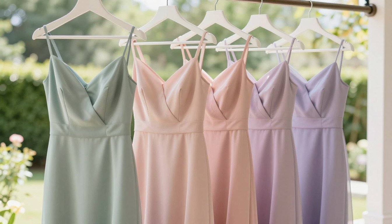 summer bridesmaid dresses in pastel colors for outdoor wedding