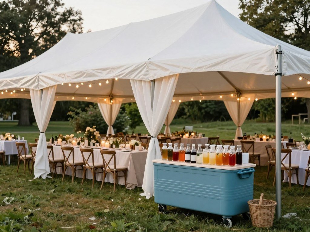 summer outdoor wedding with heat management solutions