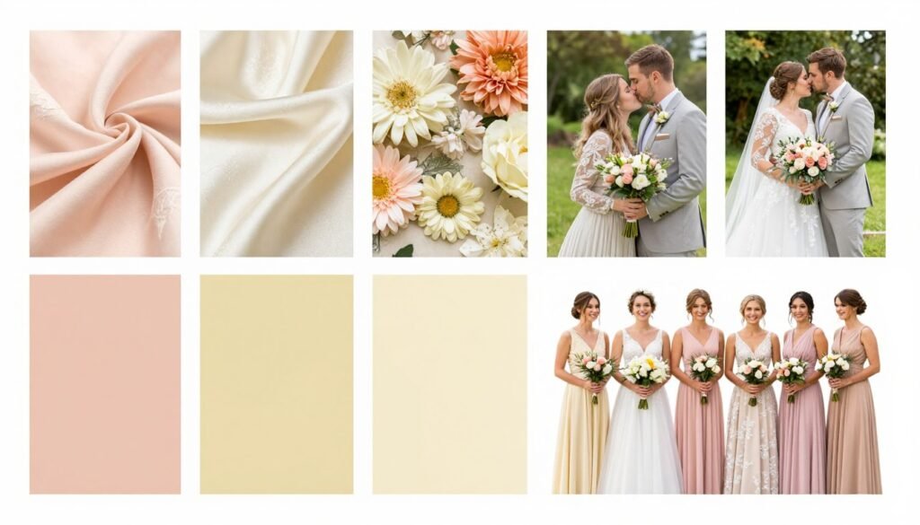 summer wedding color palette inspiration for bridesmaids