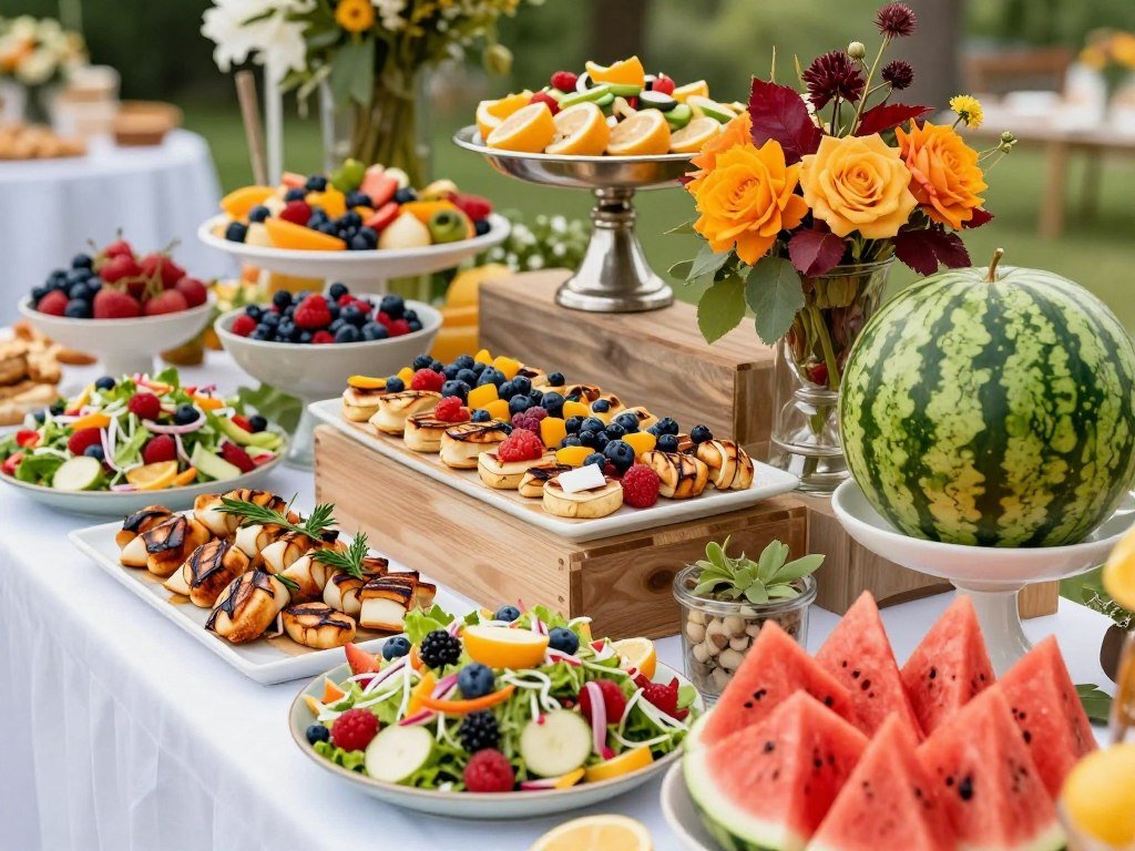 summer wedding food spread