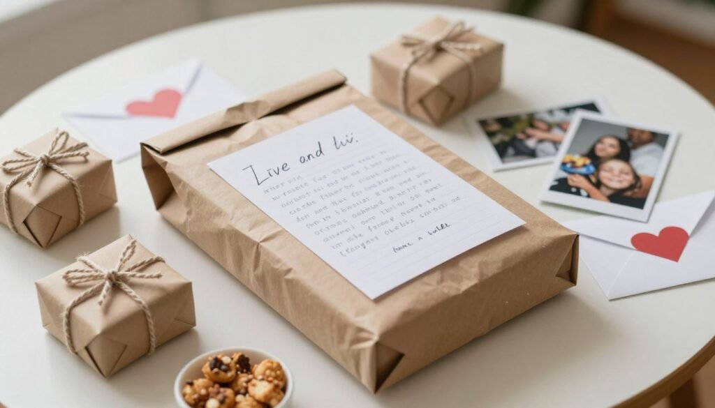 surprise care package with gifts