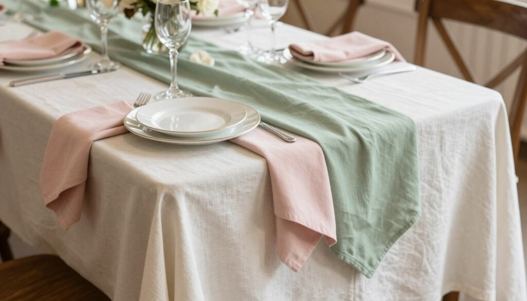 sweetheart table with elegant linen tablecloth and color palette sweetheart table with elegant linen tablecloth and color palette