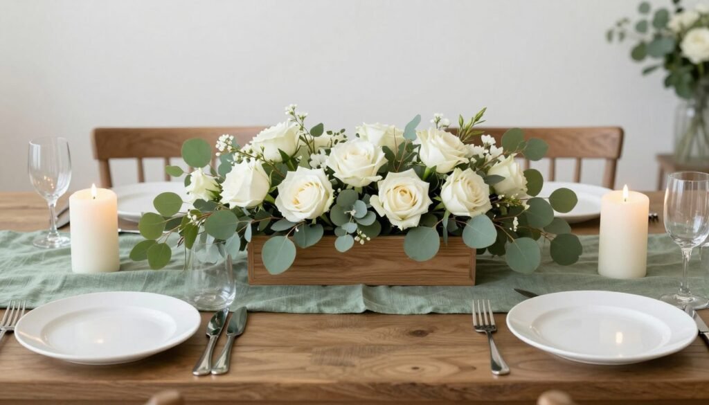table runner coordinated with floral centerpiece arrangement table runner coordinated with floral centerpiece arrangement