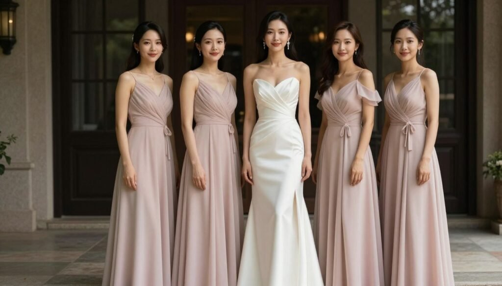 tall bridesmaid maxi dress elegant