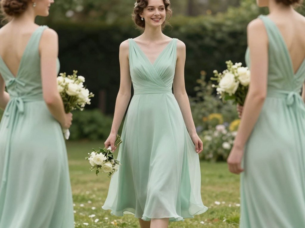 tea length bridesmaid dress vintage style