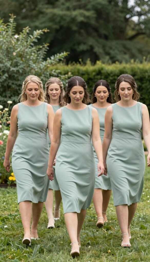 tea-length dress practical garden wedding setting