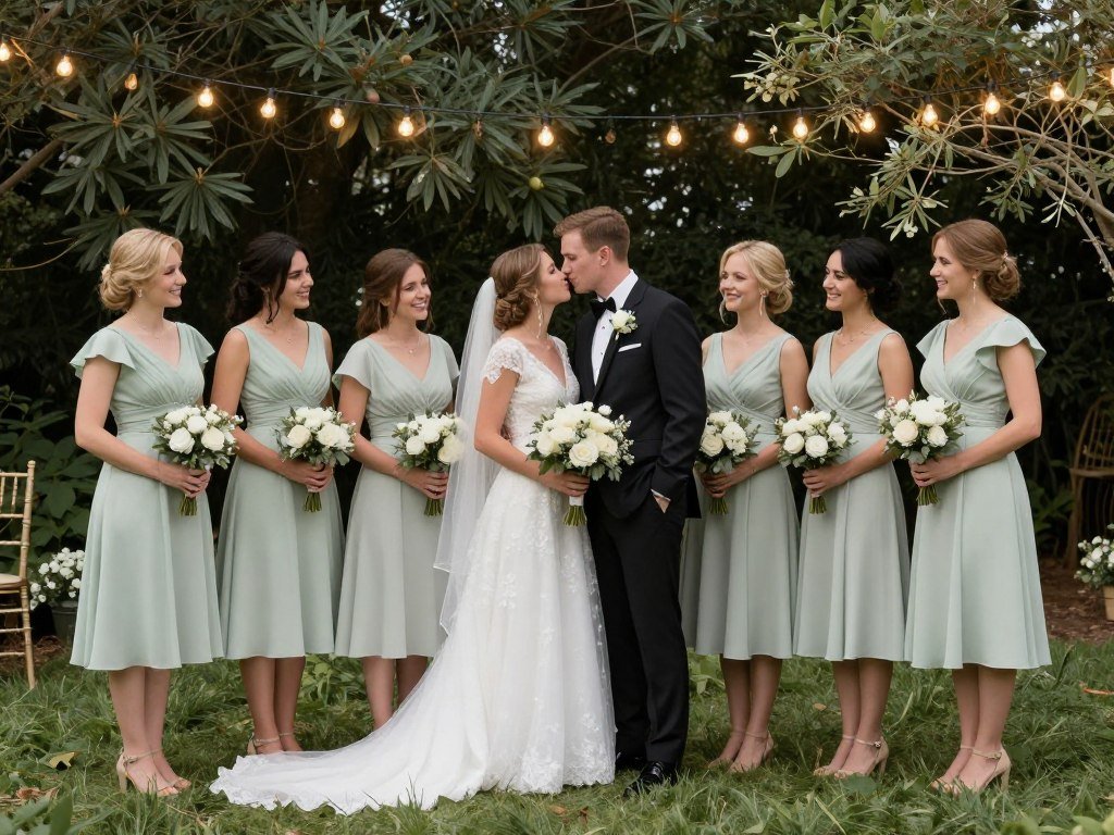 tea length dresses bridal party garden