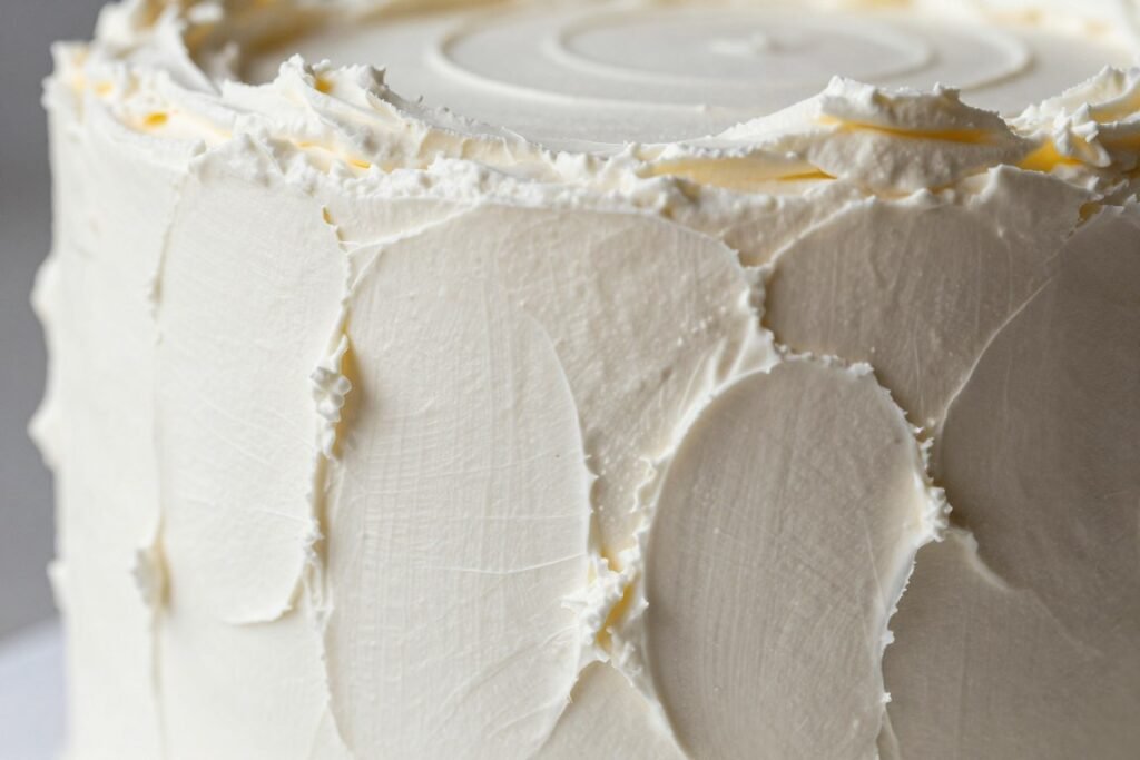 textured buttercream cake with palette knife effect