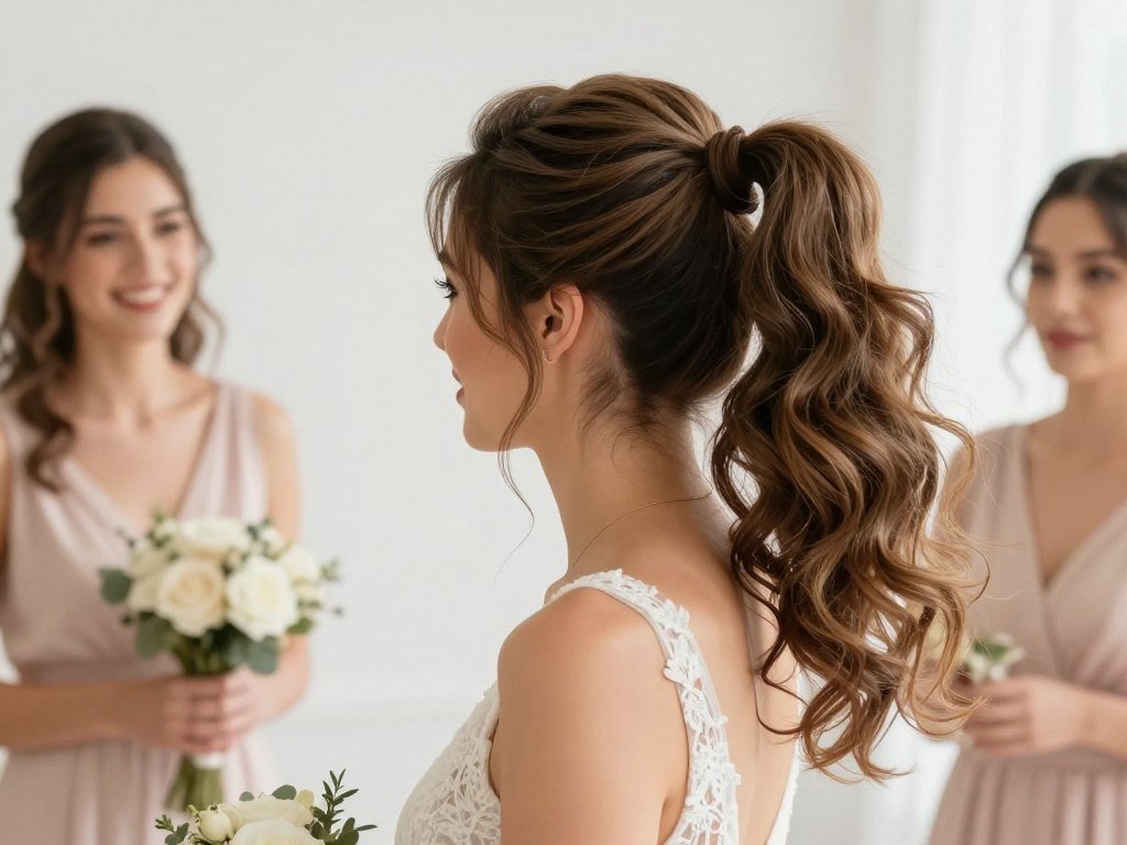 textured high ponytail with volume