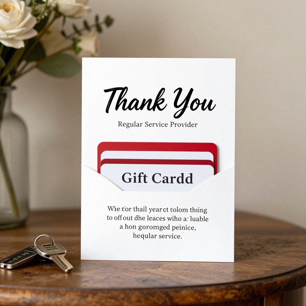 thank you card with gift card for regular service provider