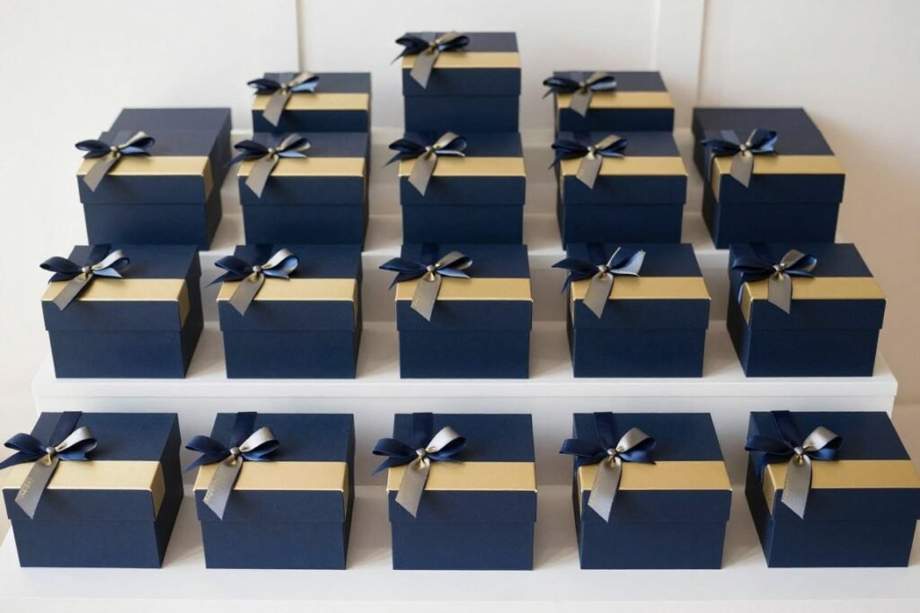 themed groomsmen proposal boxes matching wedding colors