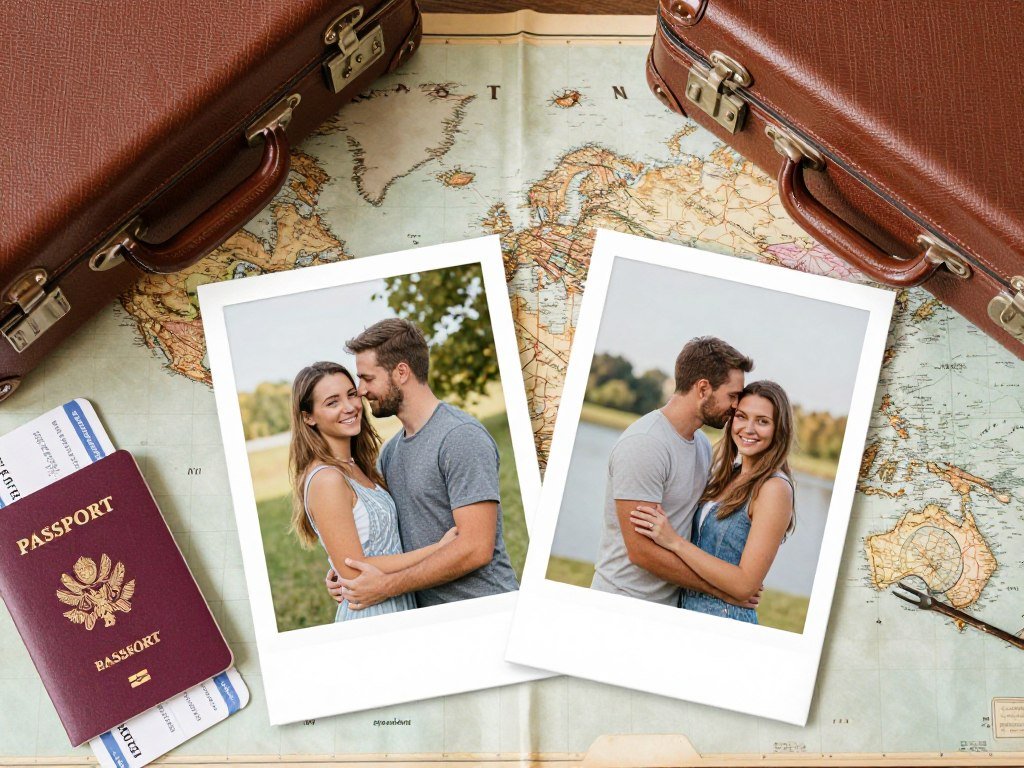 travel themed anniversary session