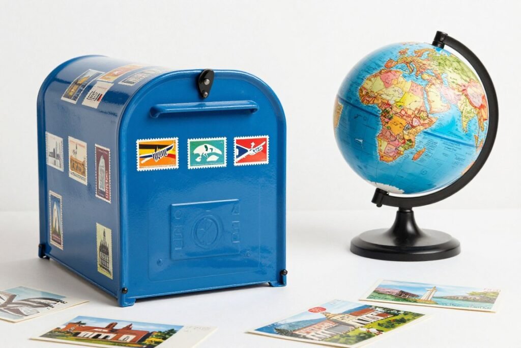 travel themed wedding card box designed as miniature vintage mailbox travel themed wedding card box designed as miniature vintage mailbox