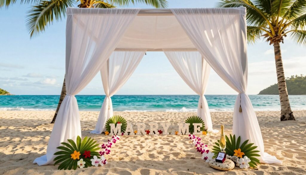 tropical beach destination proposal setup tropical beach destination proposal setup