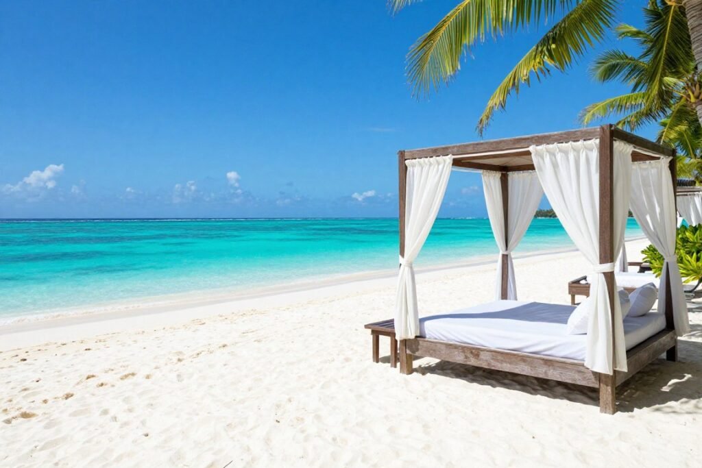 tropical beach resort proposal setting