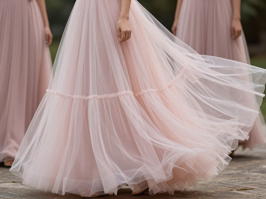 tulle bridesmaid dress skirt detail