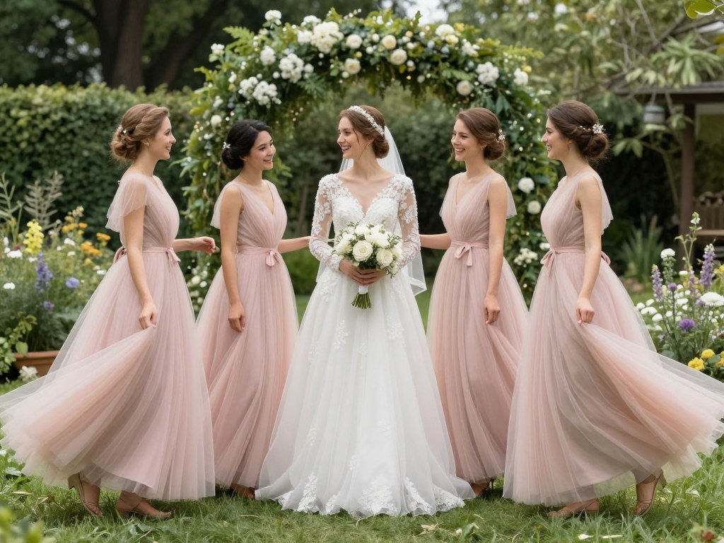 tulle bridesmaid dresses whimsical wedding