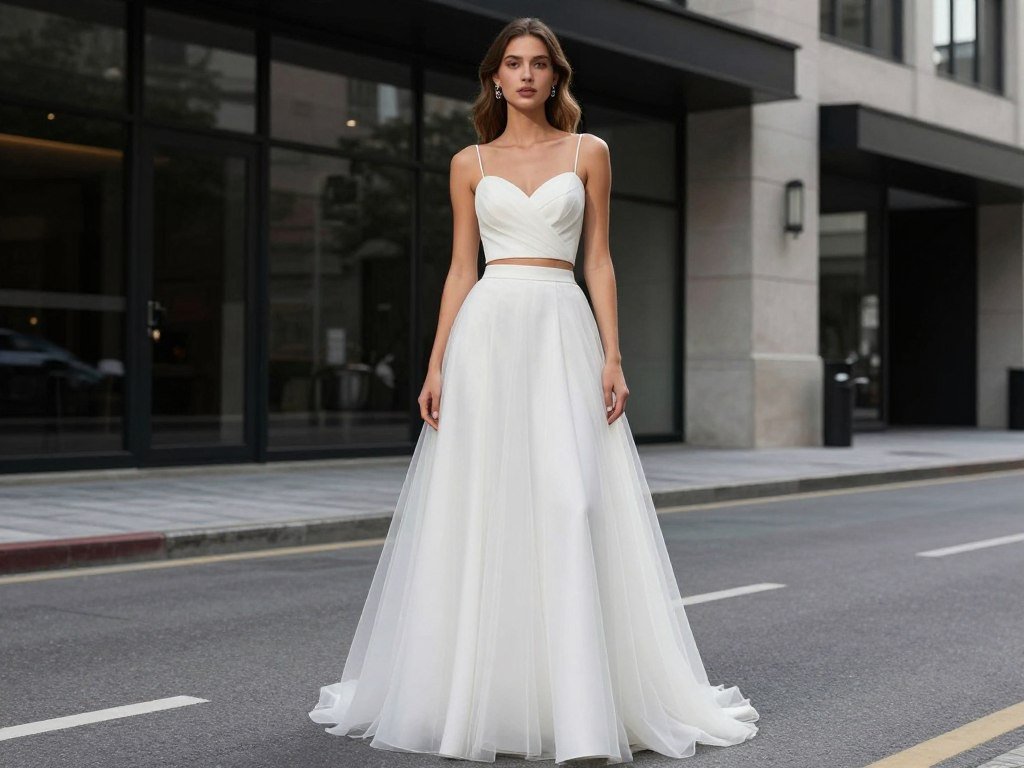 two piece wedding dress modern bridal style