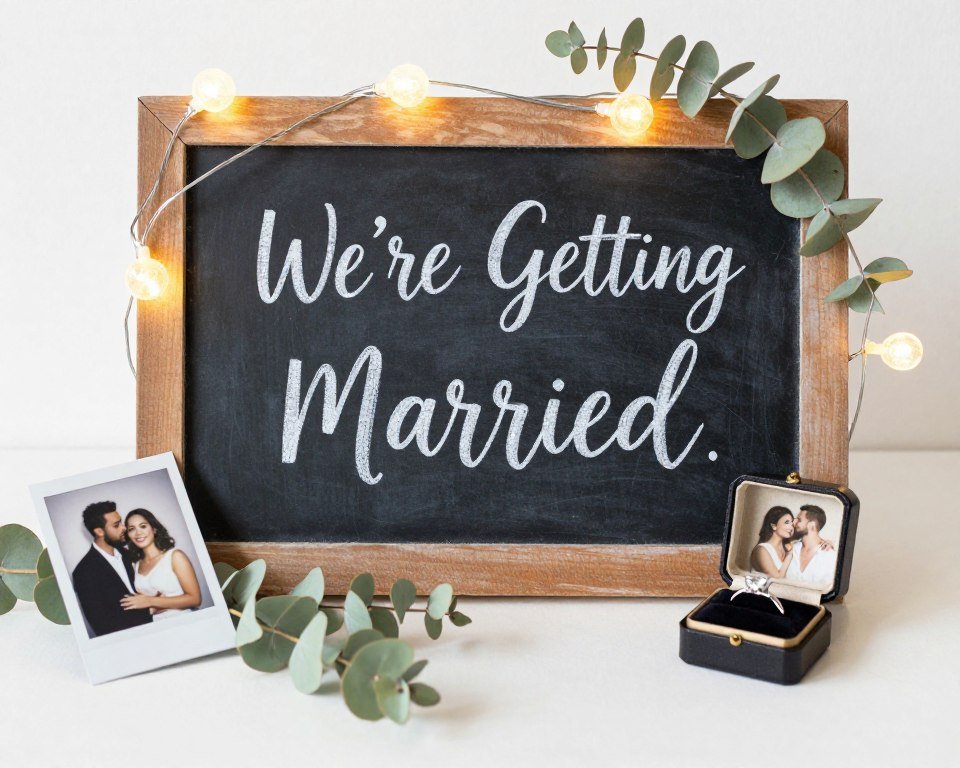 unique engagement announcement ideas with creative display