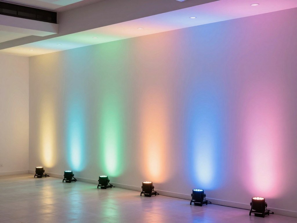 uplighting creating colorful wall wash at venue uplighting creating colorful wall wash at venue