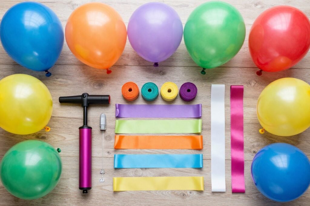 variety of balloon sizes and colors for party
