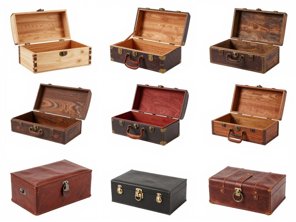 variety of empty proposal boxes for groomsmen