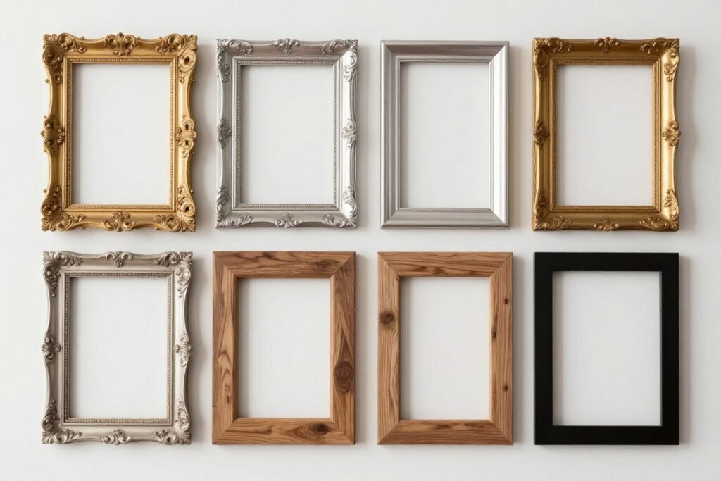 variety of frame styles for wedding seating charts