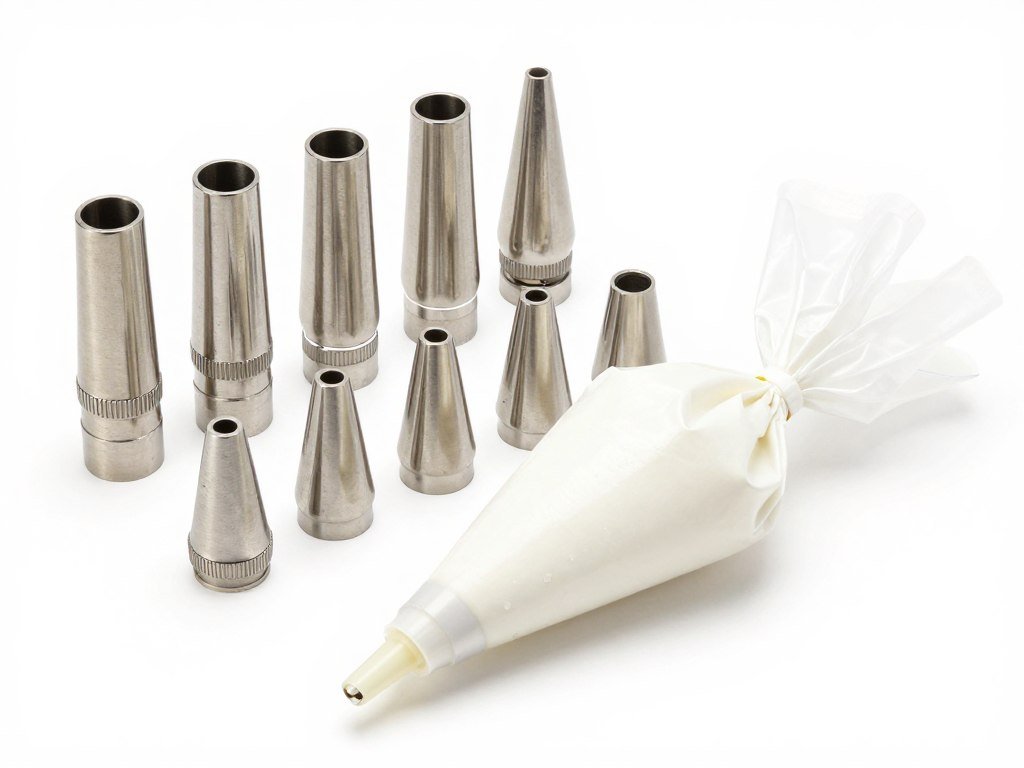 variety of piping tips and decorating bags