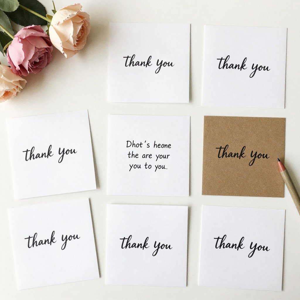 variety of thank you cards showing different message lengths and styles
