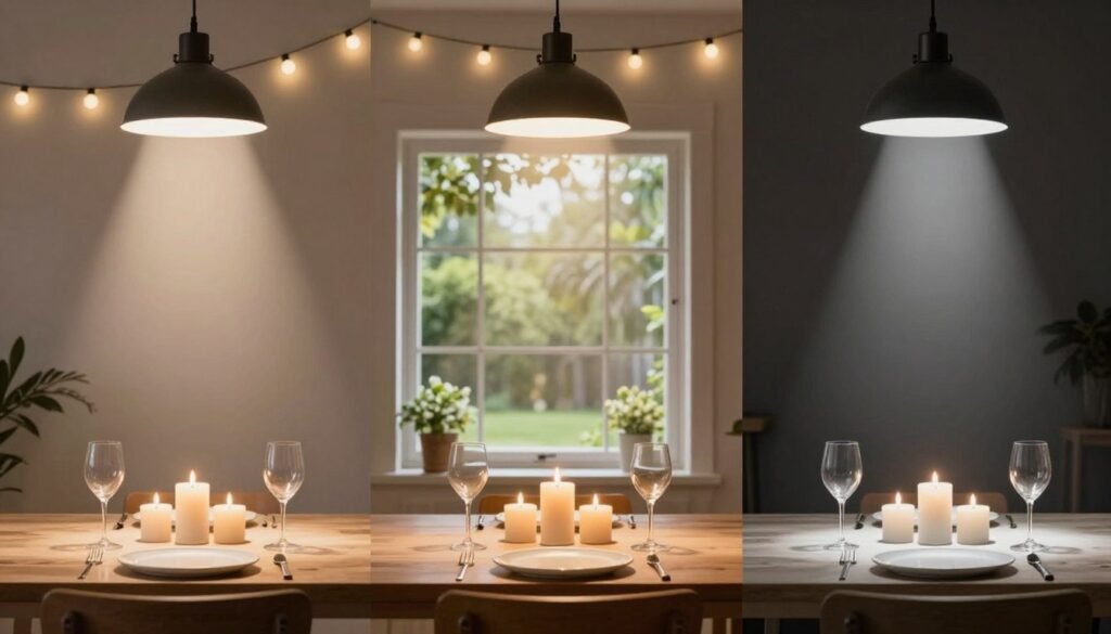 various lighting options for table settings