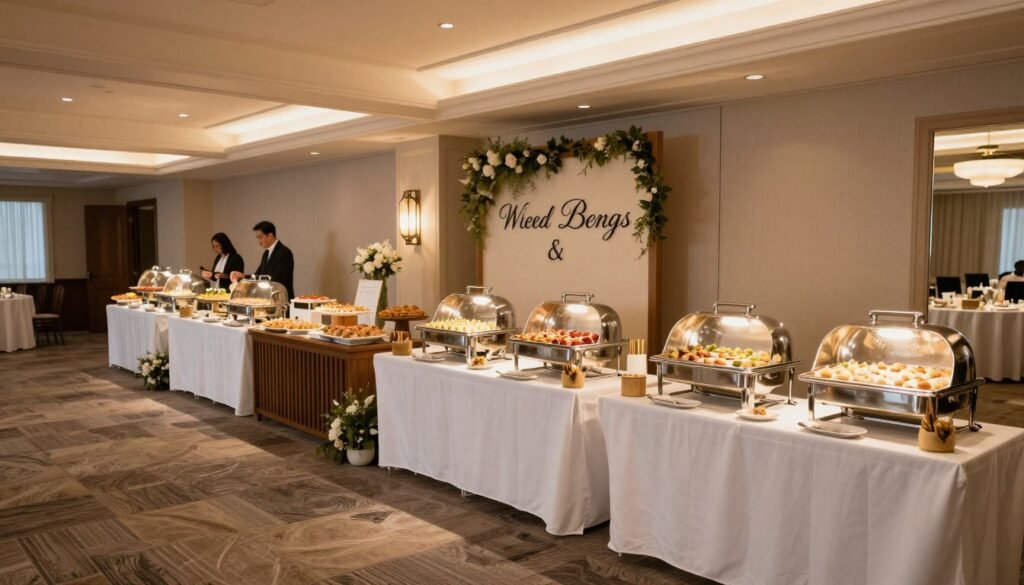 various wedding buffet station ideas and layouts