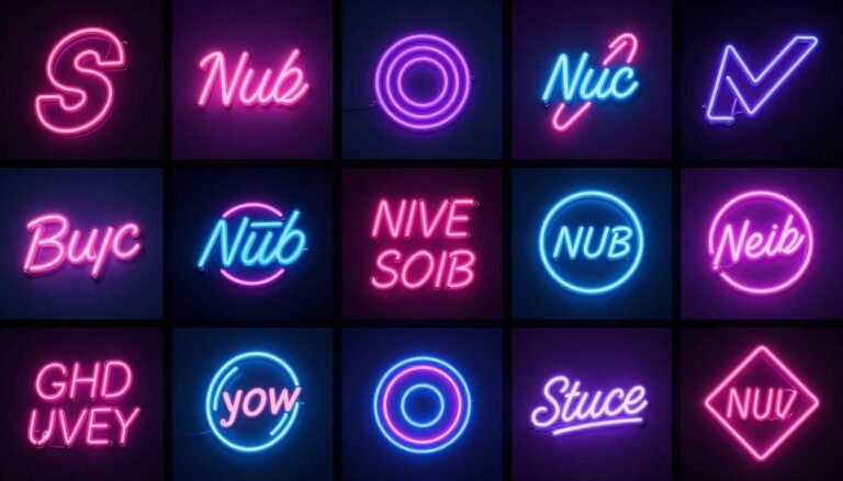 vibrant club sign ideas with colorful neon lighting