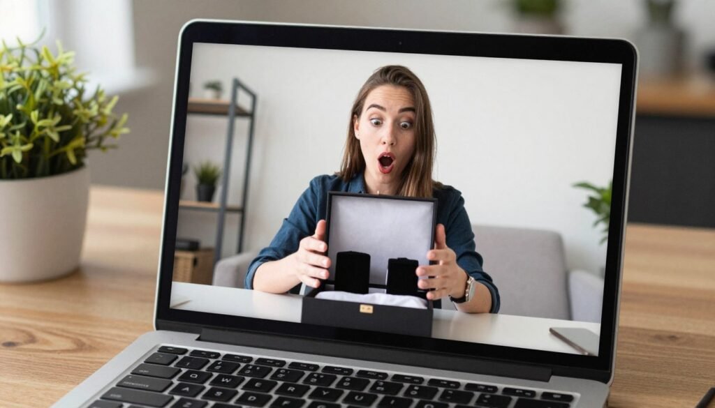 video call groomsmen proposal with gift box