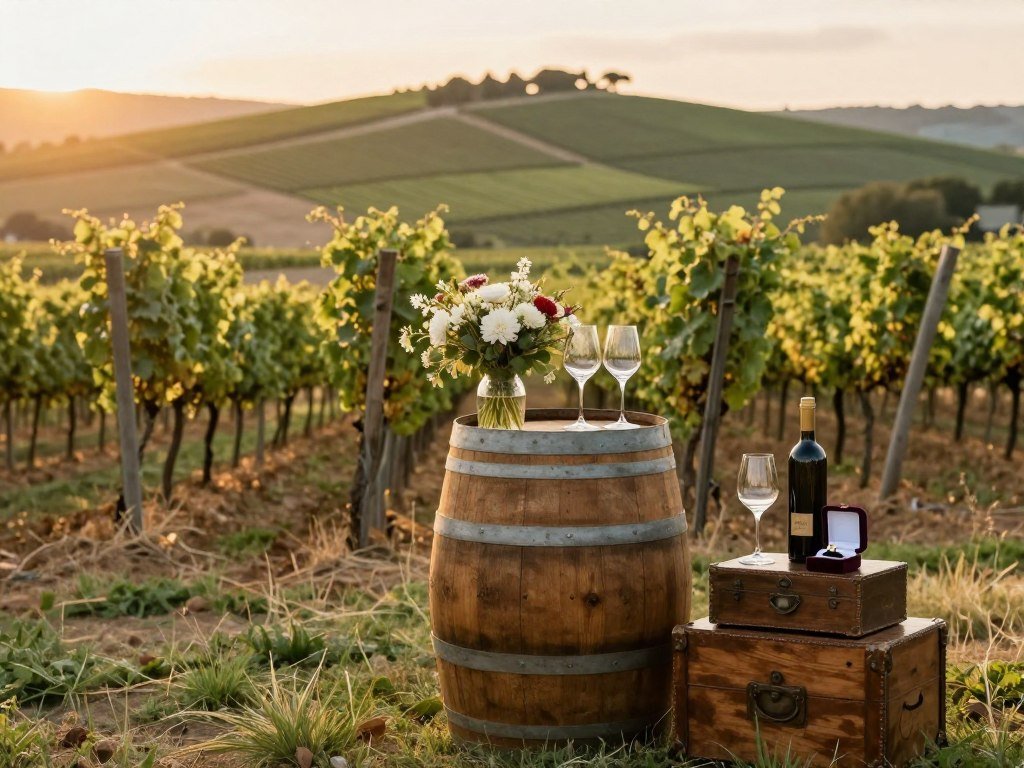 vineyard proposal setup among grape vines vineyard proposal setup among grape vines