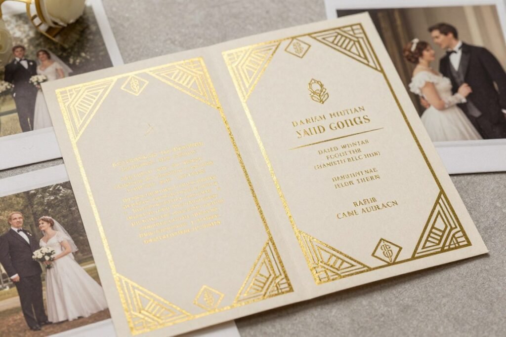 vintage art deco wedding program design vintage art deco wedding program design