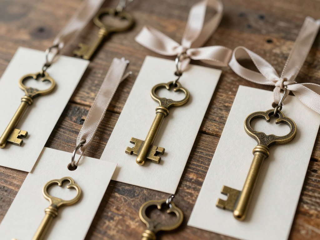 vintage key escort card holders