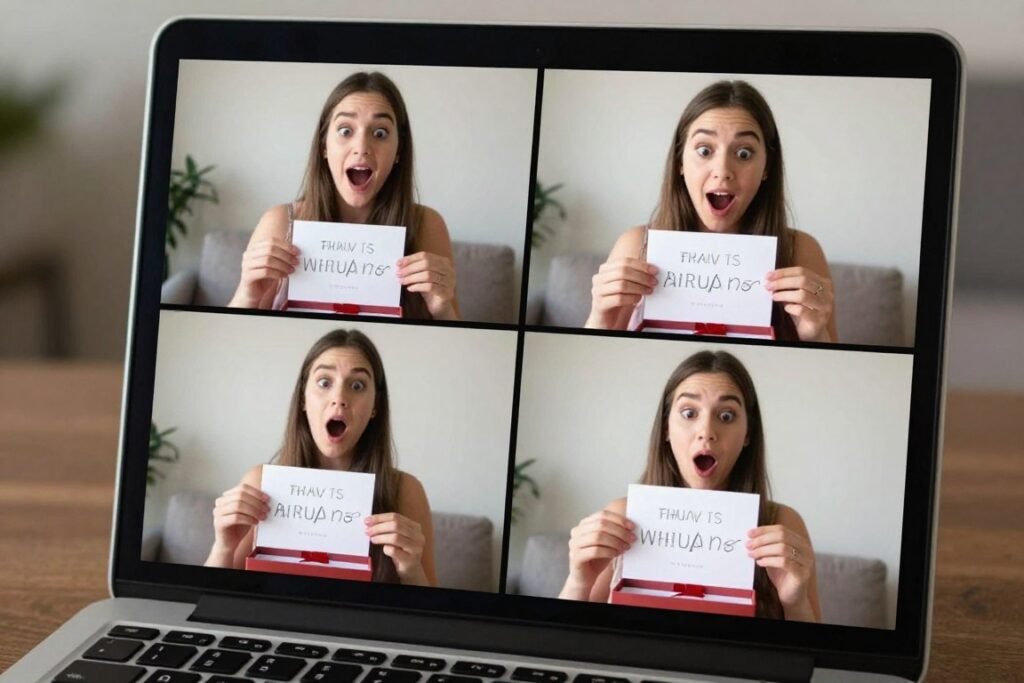 virtual unboxing bridesmaid proposal via video call