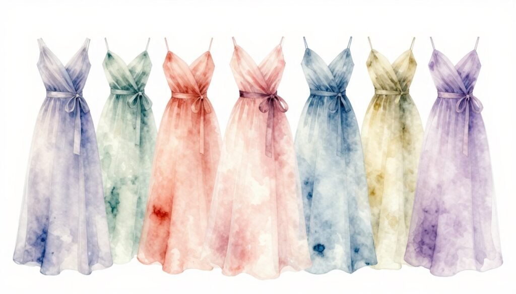 watercolor pastel bridesmaid dresses artistic print watercolor pastel bridesmaid dresses artistic print