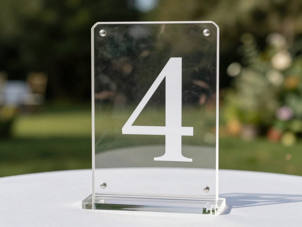 weather-resistant acrylic table number outdoors