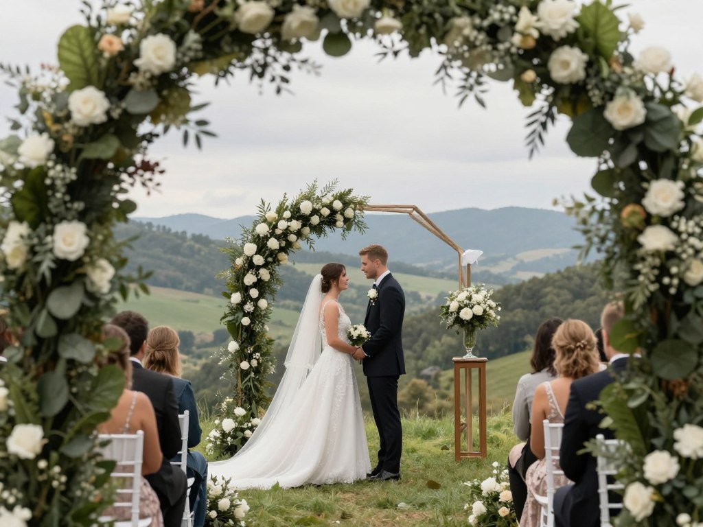 wedding arch photo showing depth and dimension