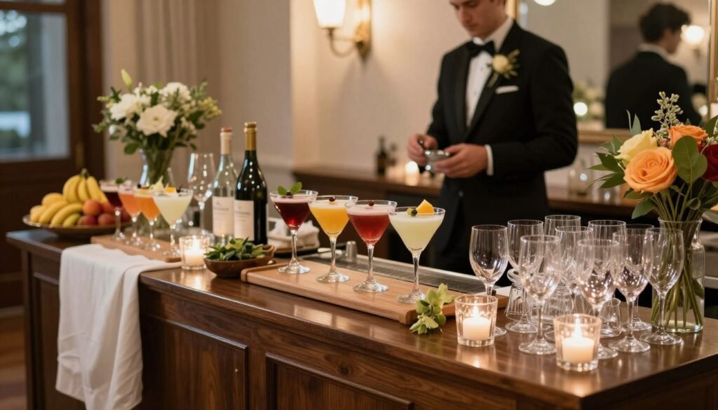 wedding beverage station display