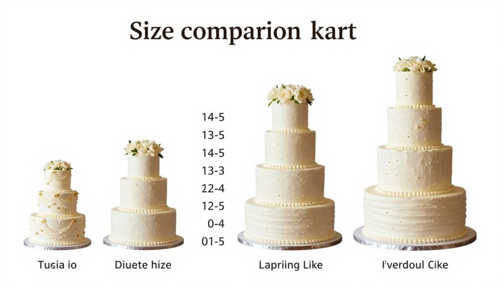 wedding cake size chart showing different tier dimensions and serving amounts wedding cake size chart showing different tier dimensions and serving amounts