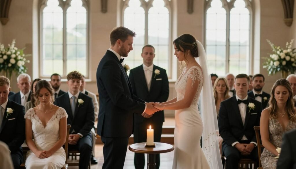 wedding ceremony memorial moment with officiant