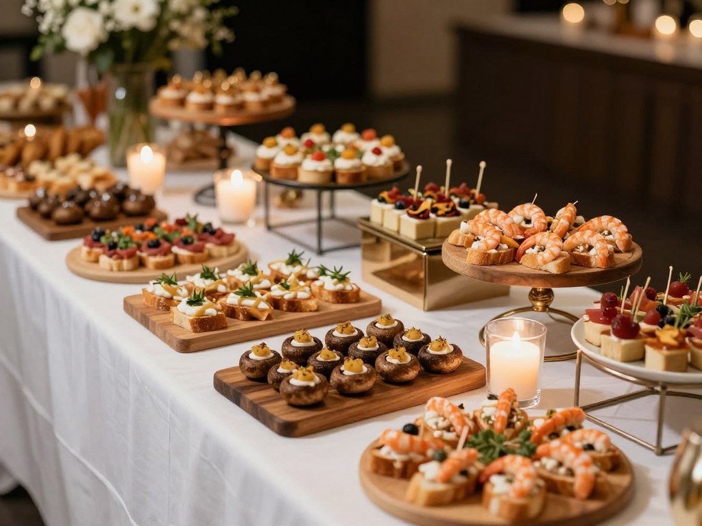 wedding cocktail hour appetizer spread