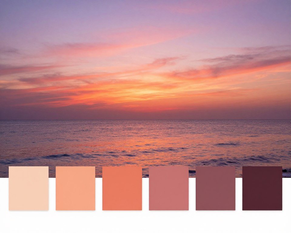 wedding colors inspired by sunset over ocean