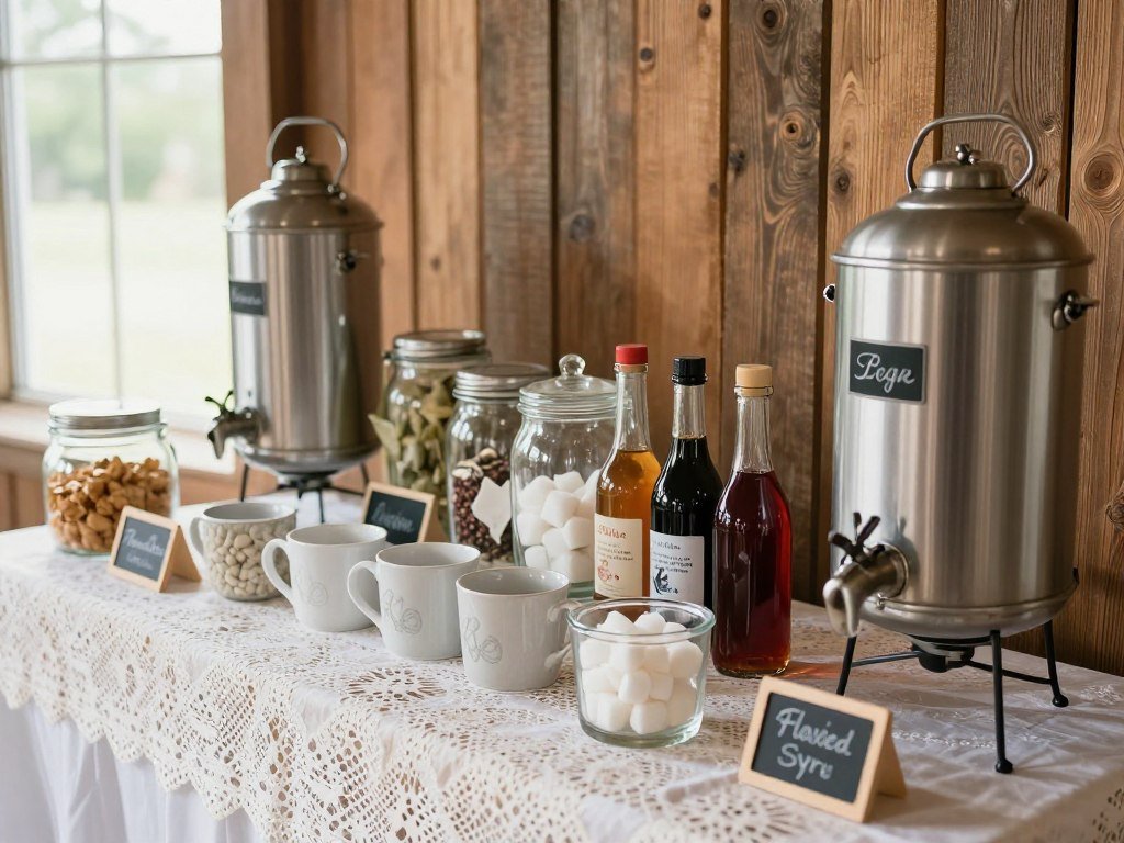 wedding diy coffee and tea bar station